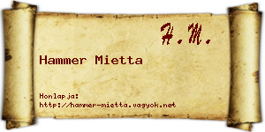 Hammer Mietta névjegykártya